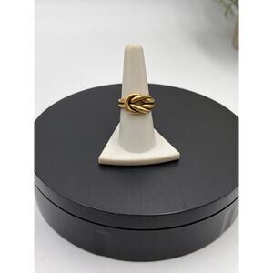 Premier Designs Signed Matte Brushed Hold Tone Love Knot Ring Sz 8.25